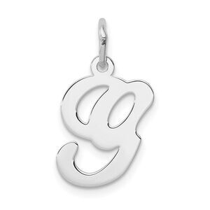 Sterling Silver, Sophia Collection, Small Script Initial G Pendant